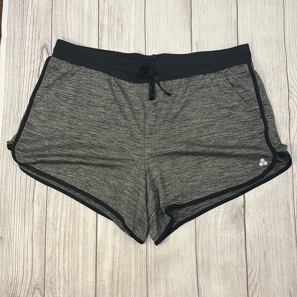 Tek Gear Heather Gray and Black Athletic Shorts